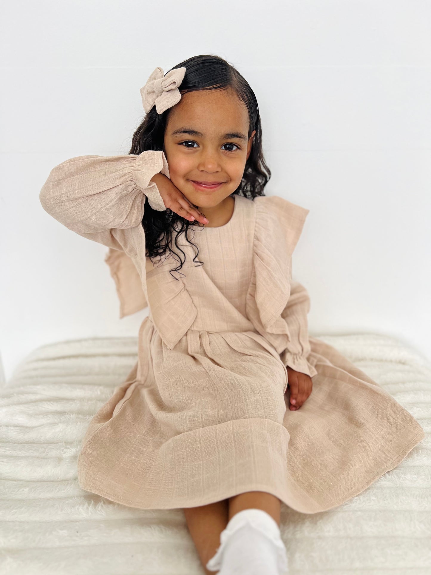 The Charlotte dress in oat