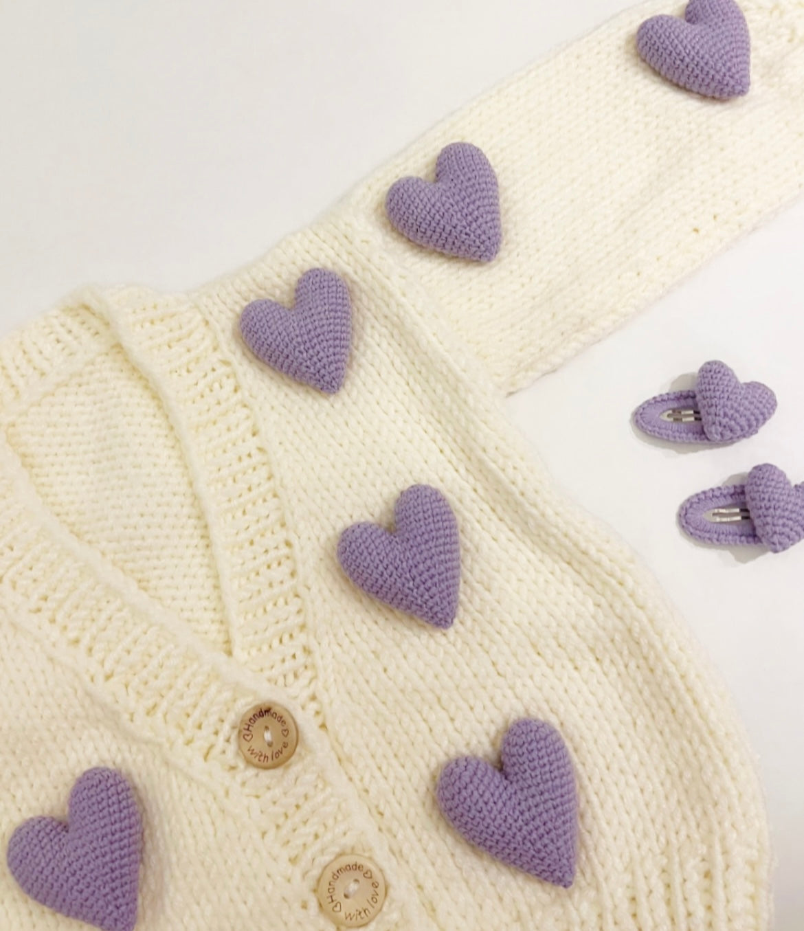 Handmade heart cardigan