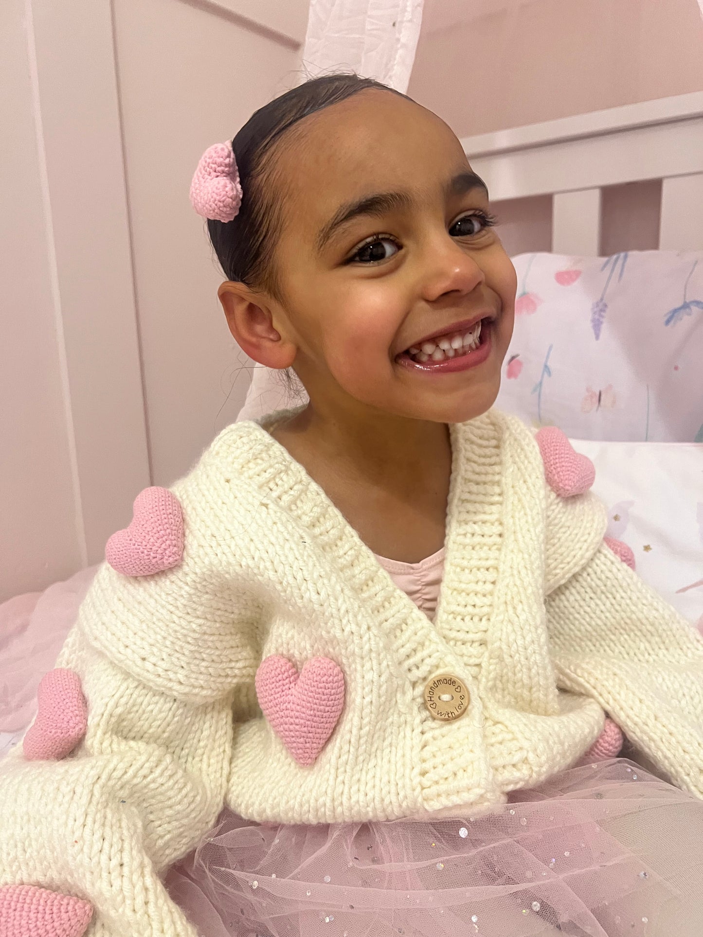 Handmade heart cardigan