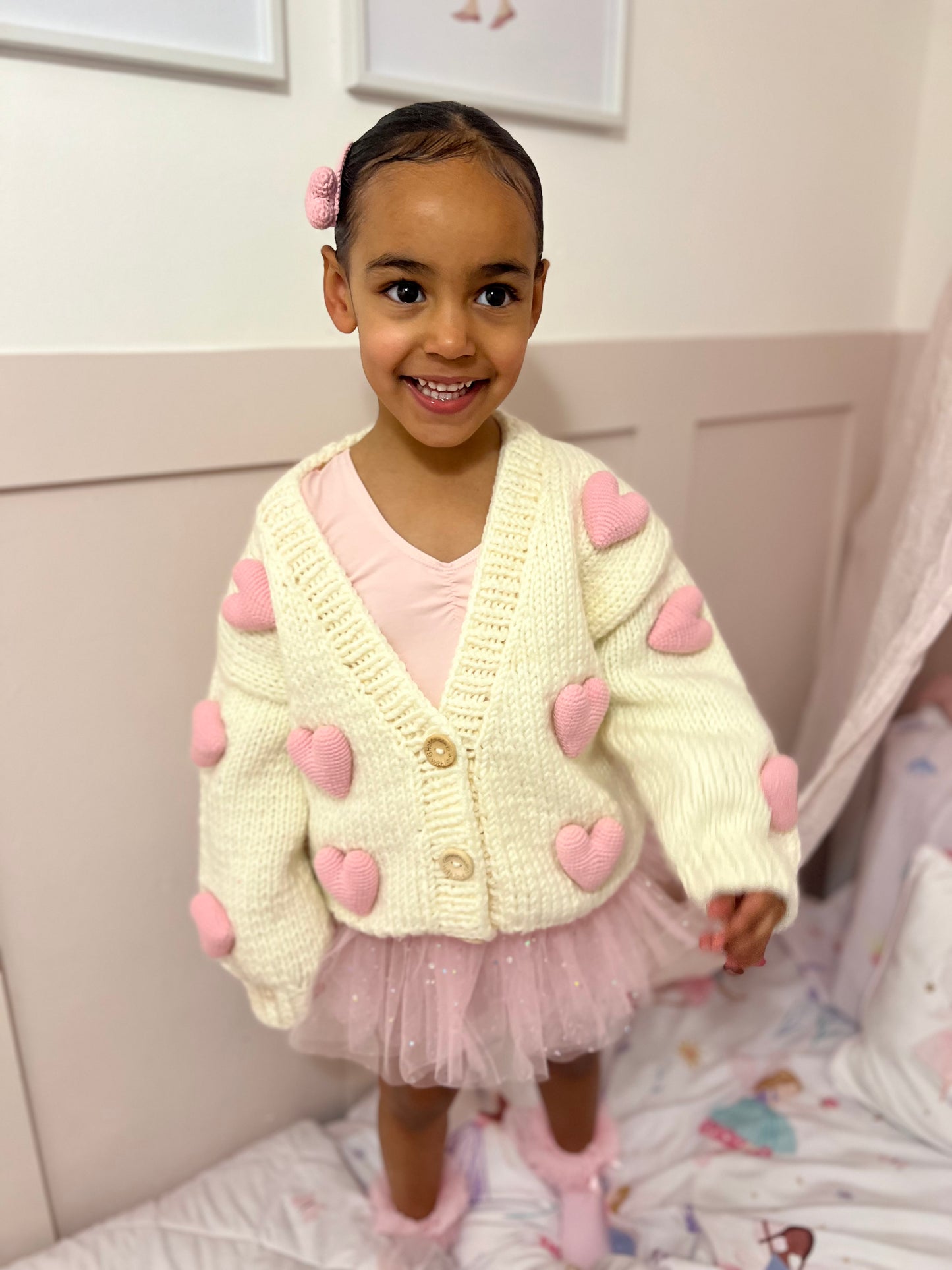 Handmade heart cardigan