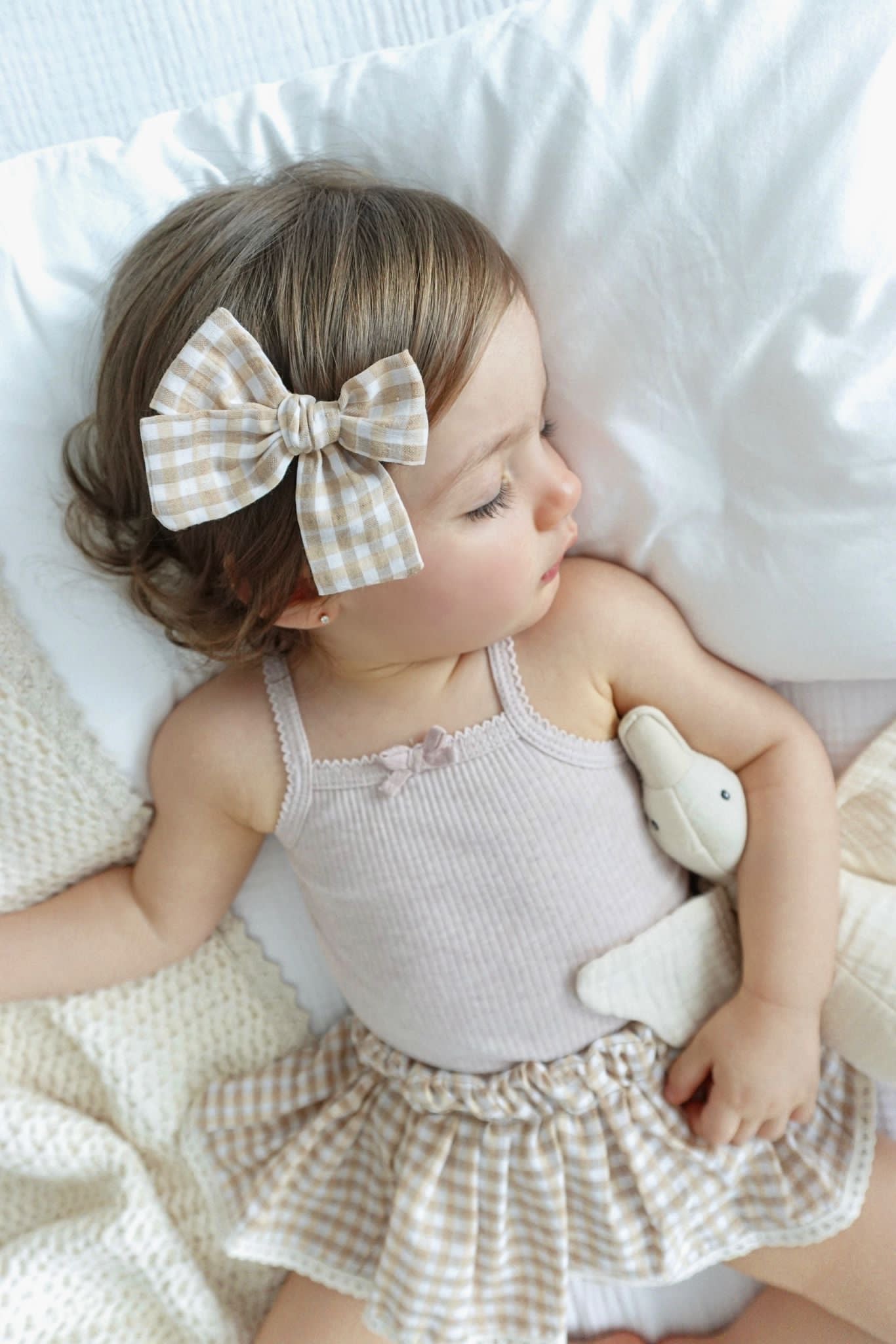 The Sophia gingham bow clip