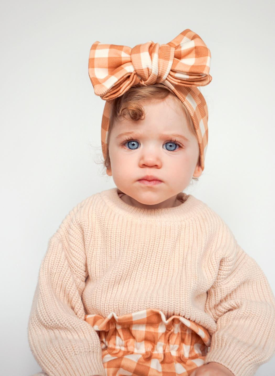 The gingham chunky top knot
