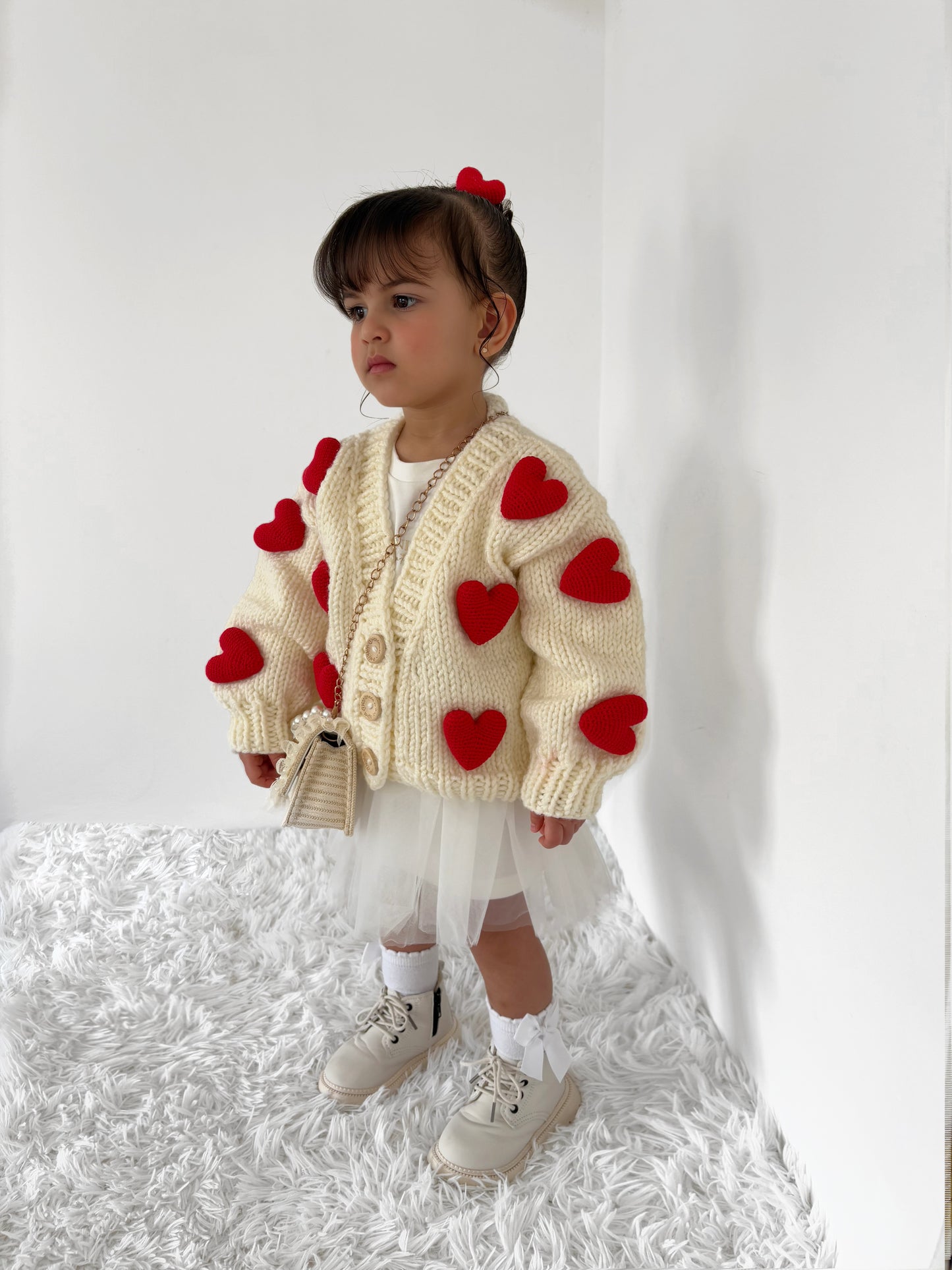 Handmade heart cardigan