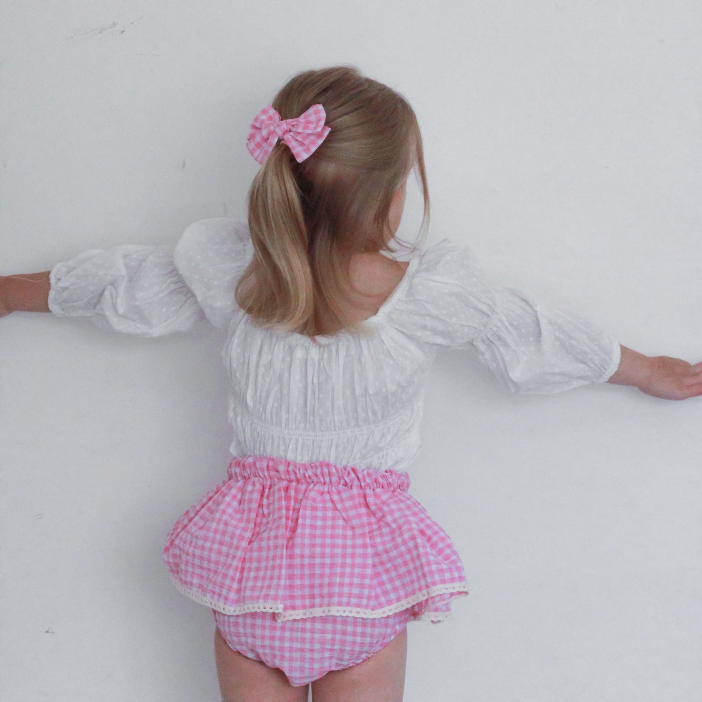 Gingham bow clip-available in 2 colours
