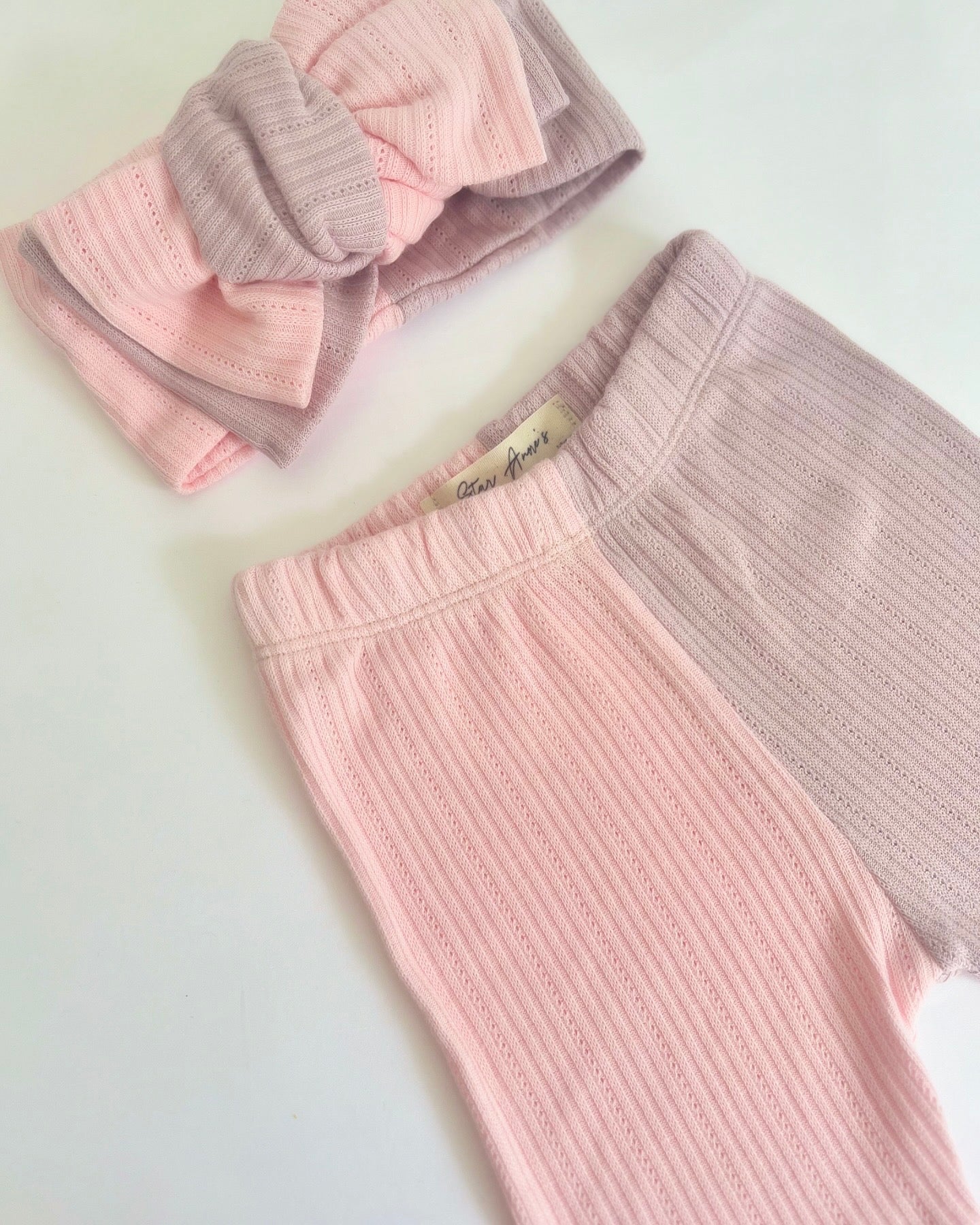 The Skylar two toned cycling shorts and chunky top knot-sold as a set