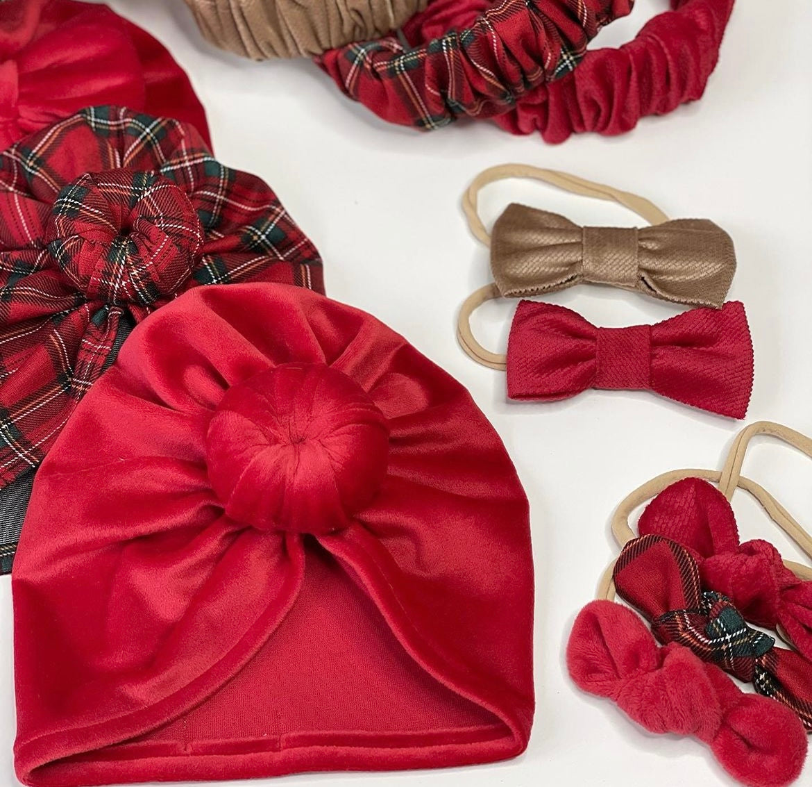 Priya and Piper Christmas turbans
