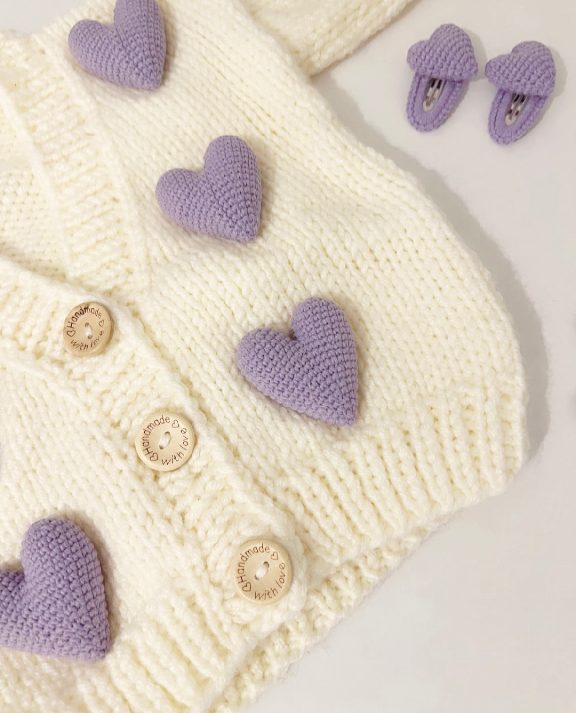 Handmade heart cardigan