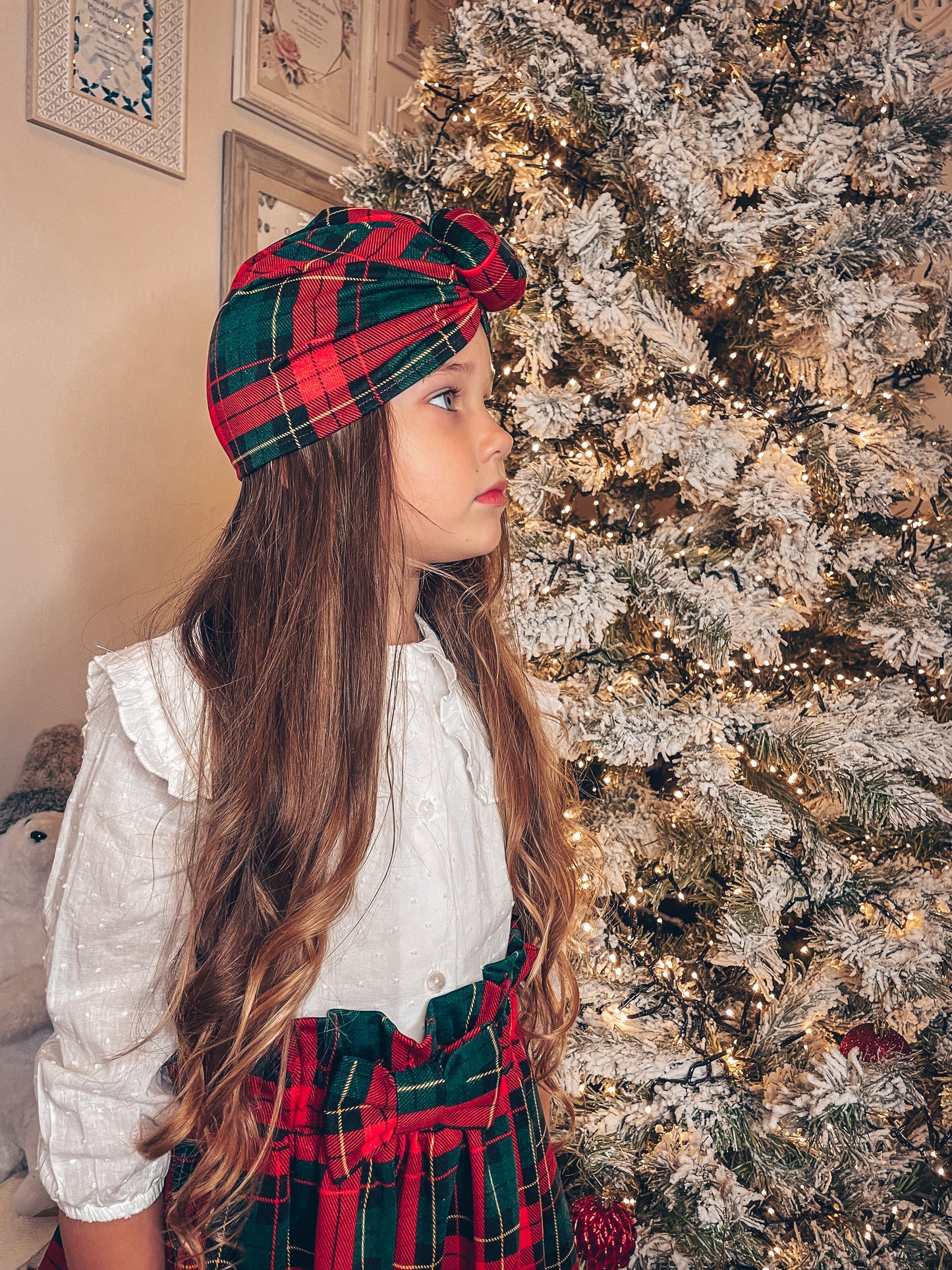 Priya and Piper Christmas turbans