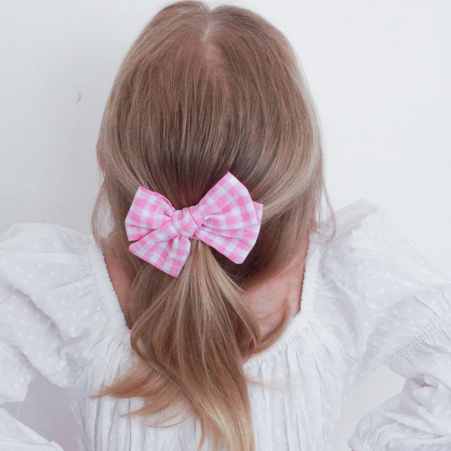 Gingham bow clip-available in 2 colours