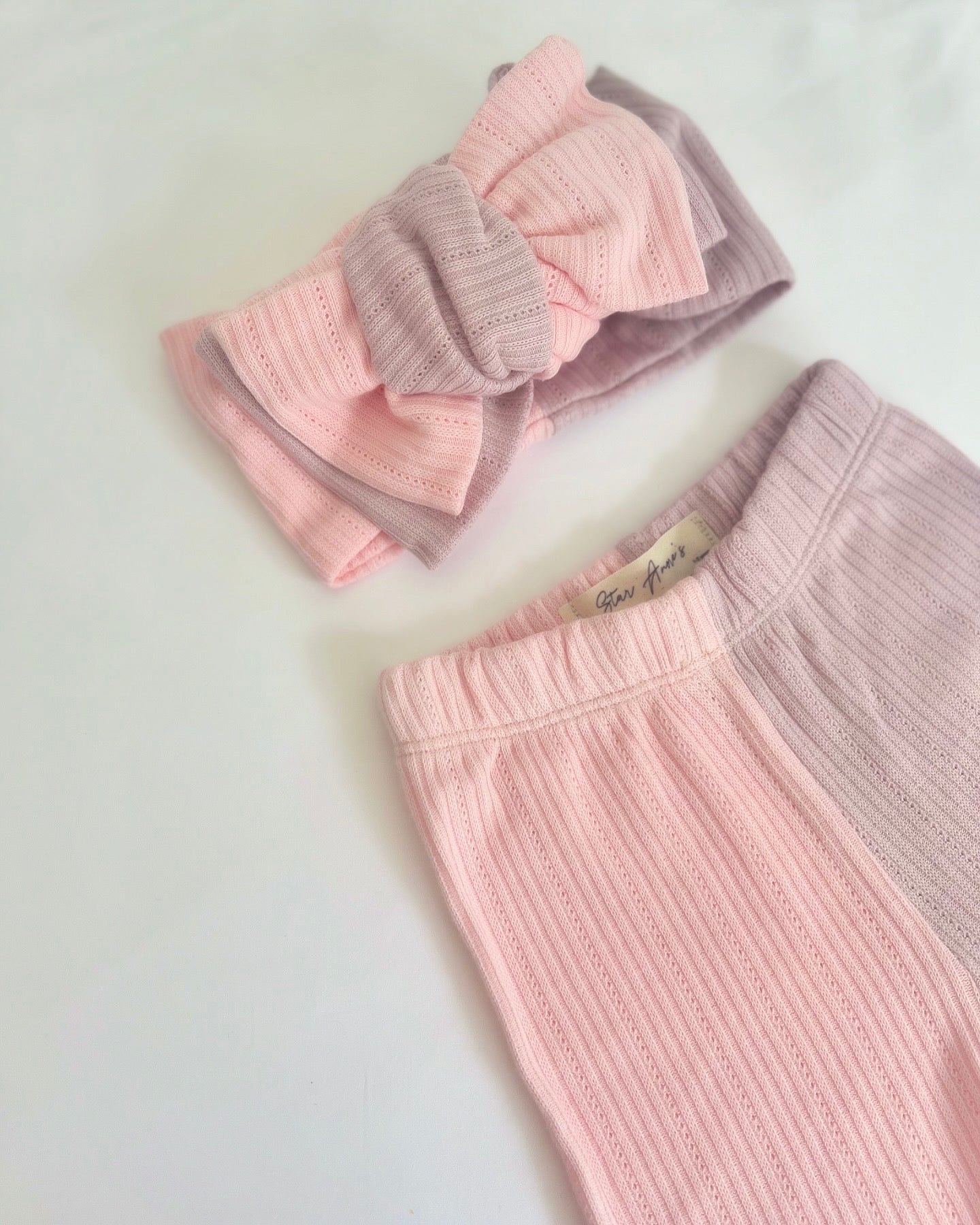 The Skylar two toned cycling shorts and chunky top knot-sold as a set
