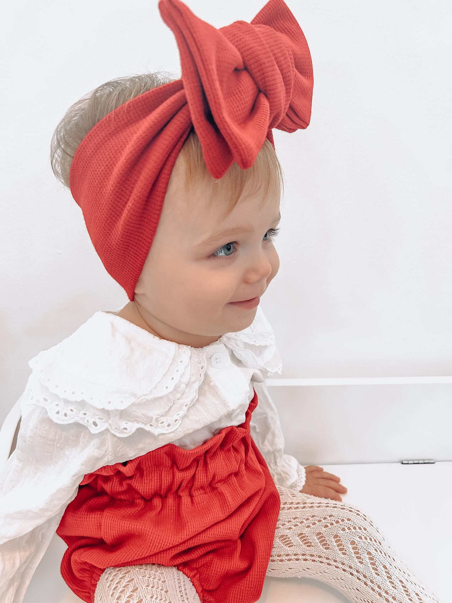 Santa baby Christmas Bonnie chunky top knot