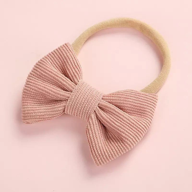 Dainty corduroy bow headbands