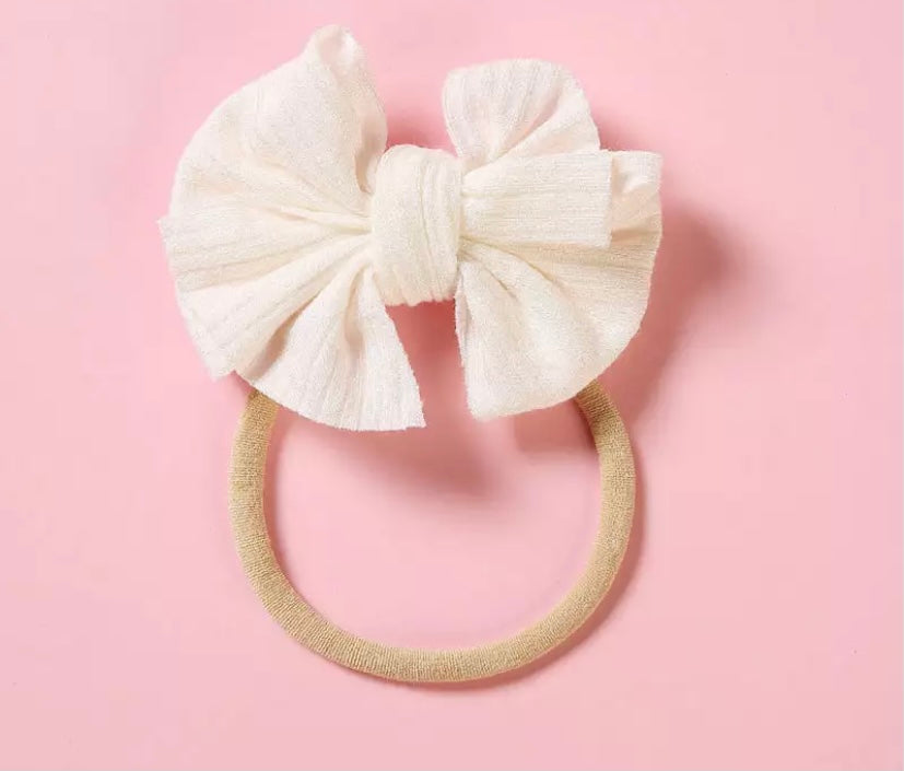 Dainty ribbed bow headbands