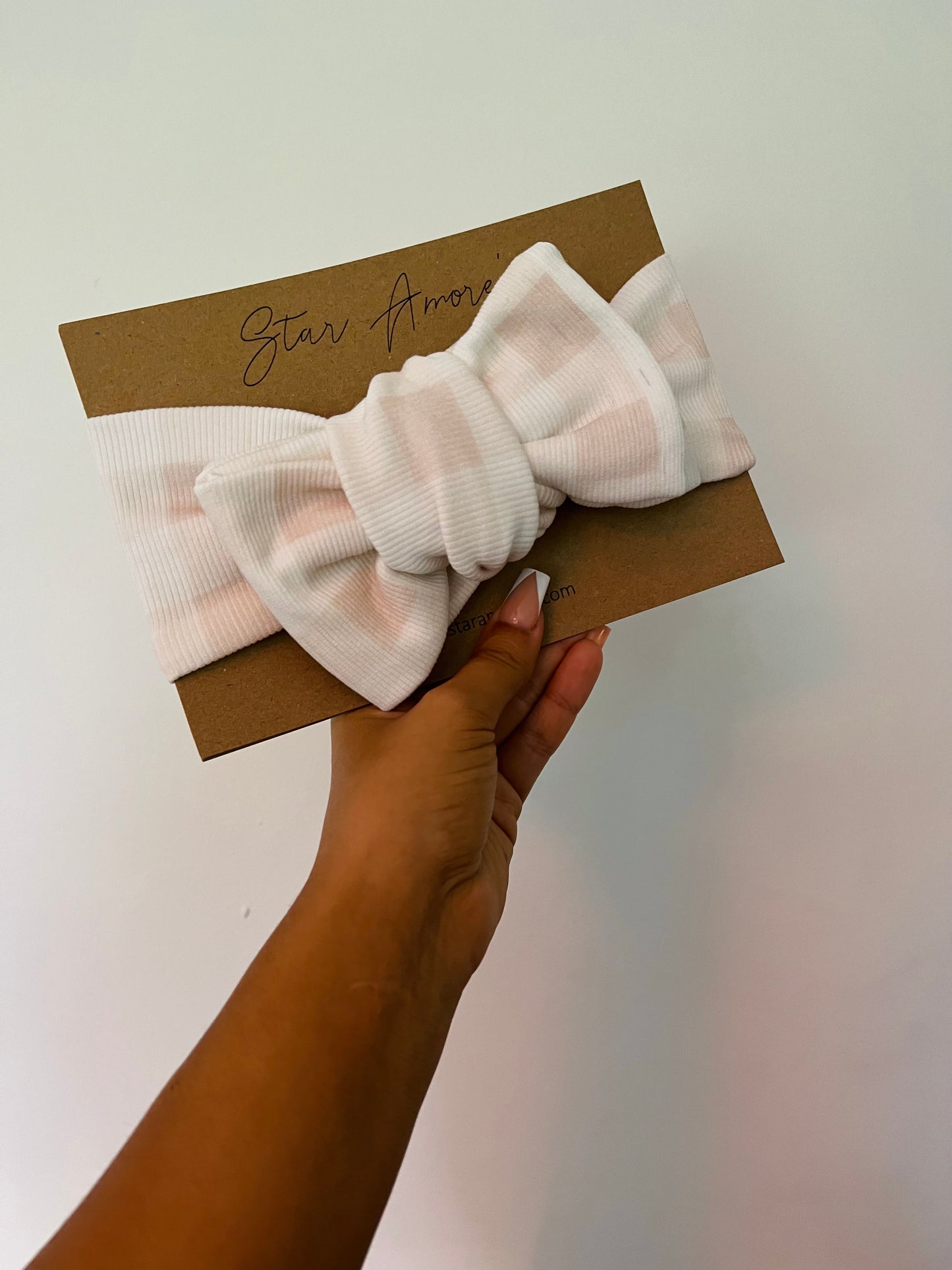 Hint of pink Iris chunky top knot