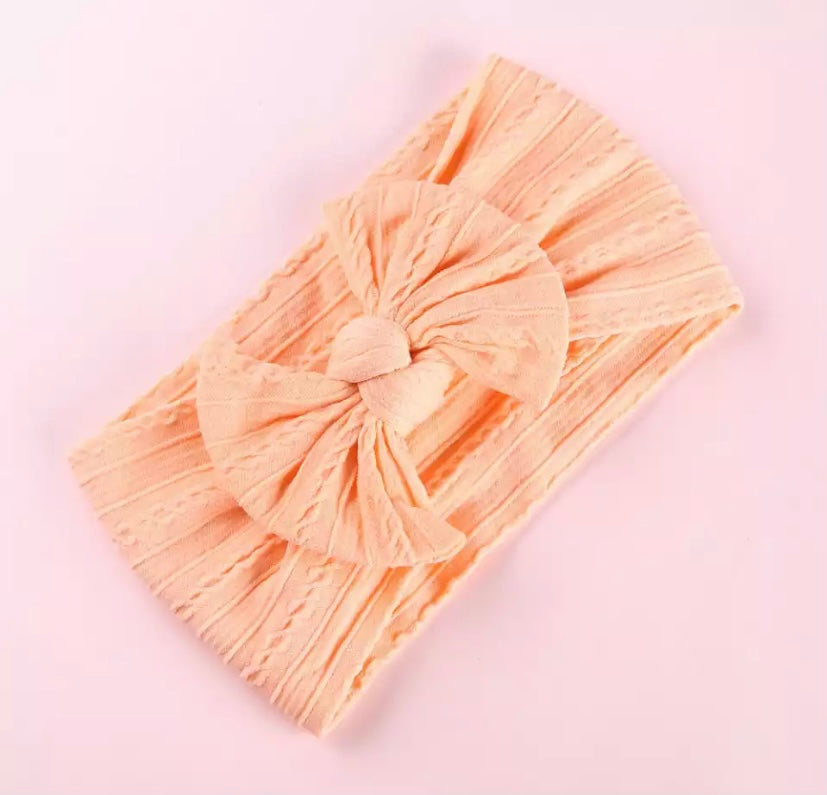 Cable knit bow headbands