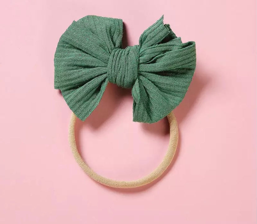 Dainty ribbed bow headbands