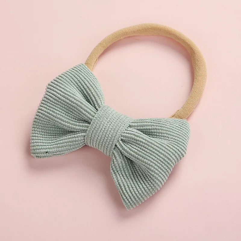 Dainty corduroy bow headbands