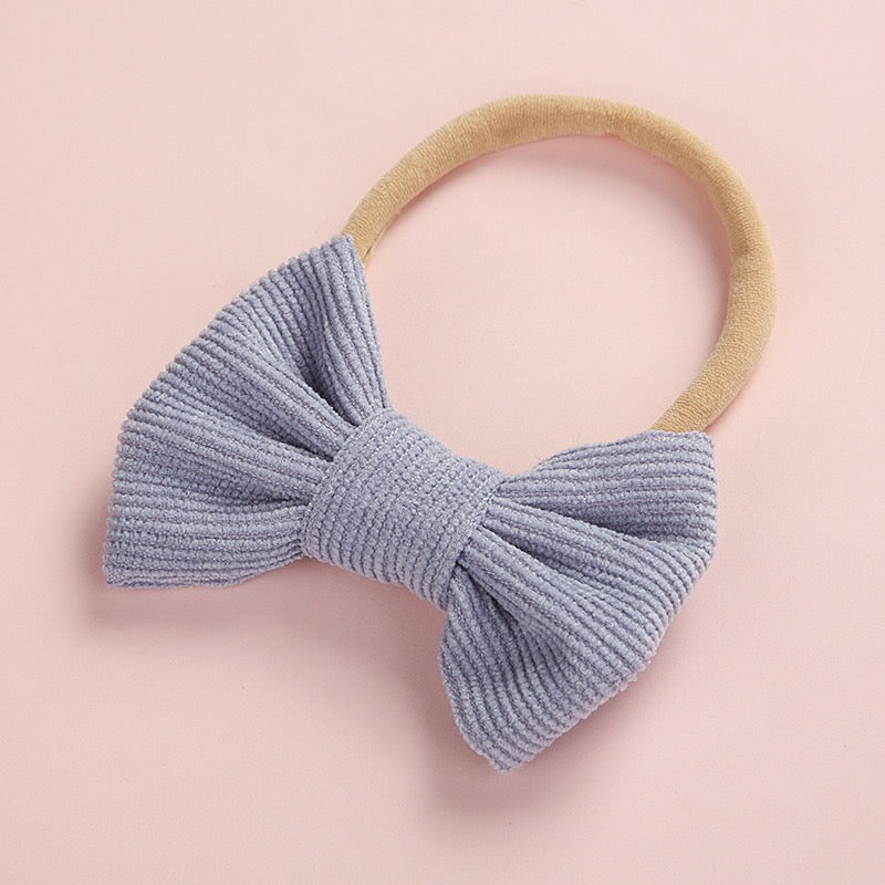 Dainty corduroy bow headbands