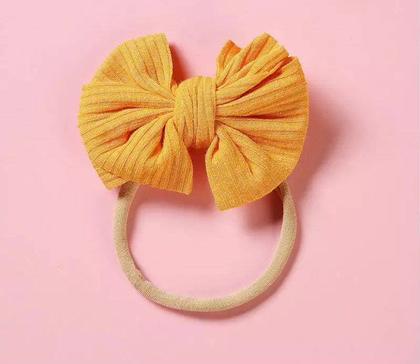 Dainty ribbed bow headbands