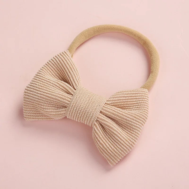 Dainty corduroy bow headbands