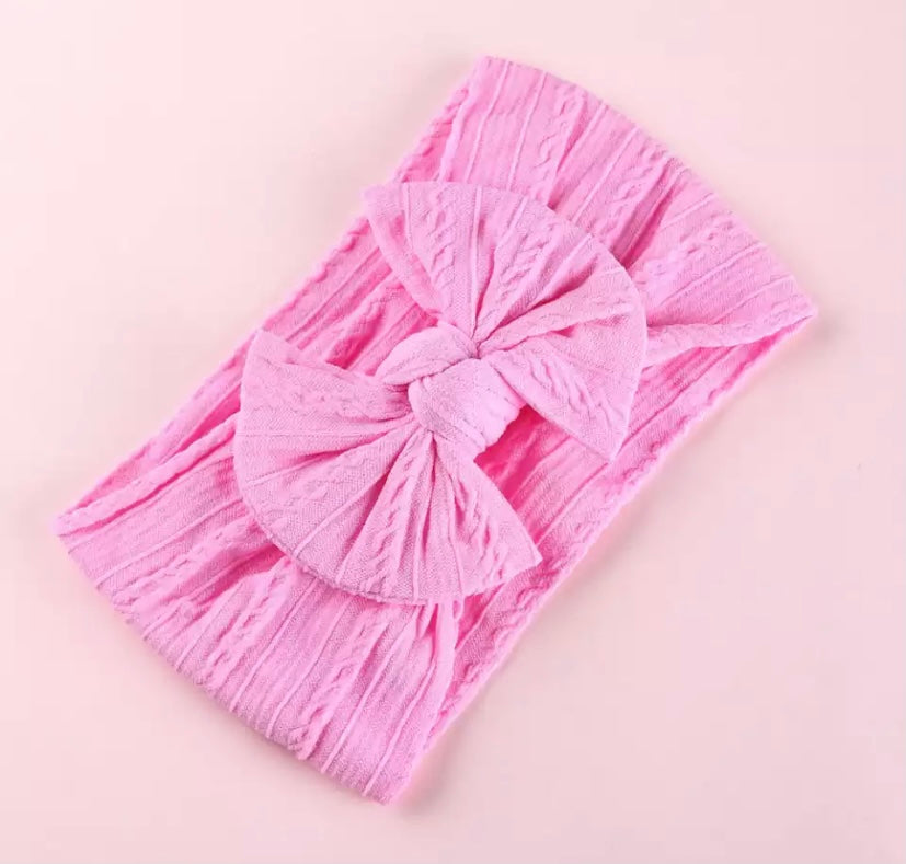 Cable knit bow headbands