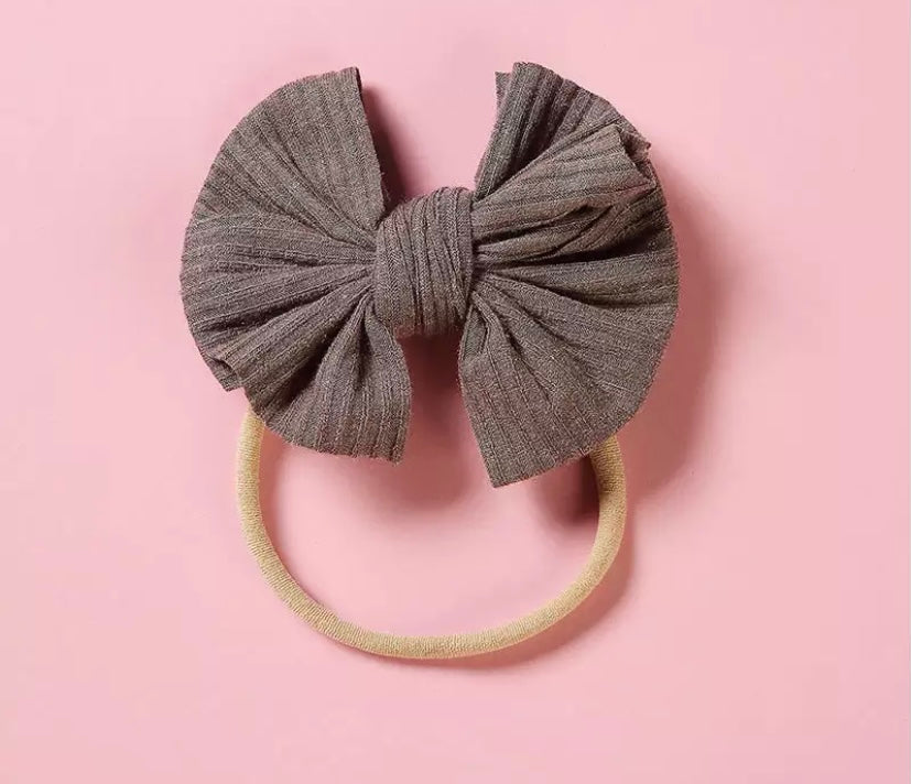 Dainty ribbed bow headbands
