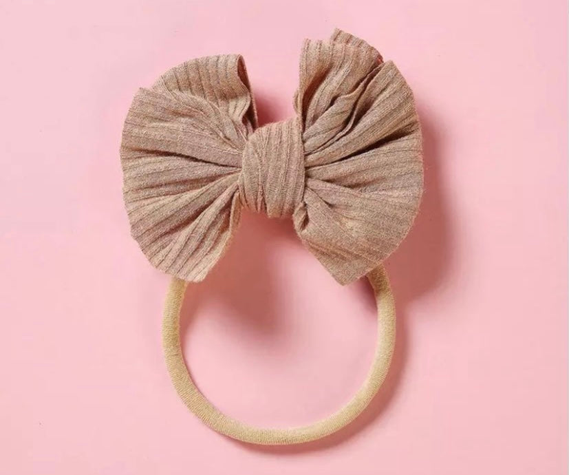 Dainty ribbed bow headbands