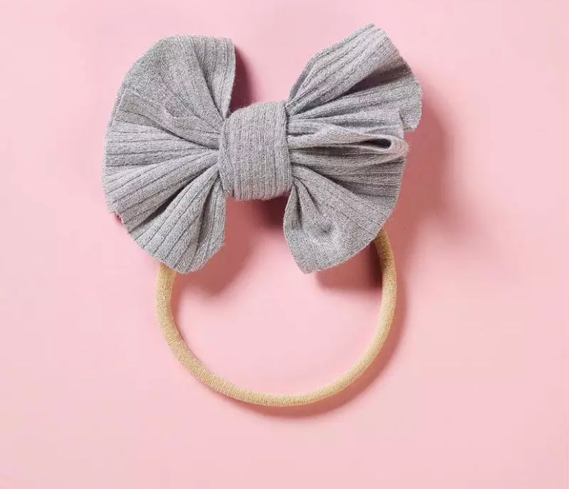 Dainty ribbed bow headbands