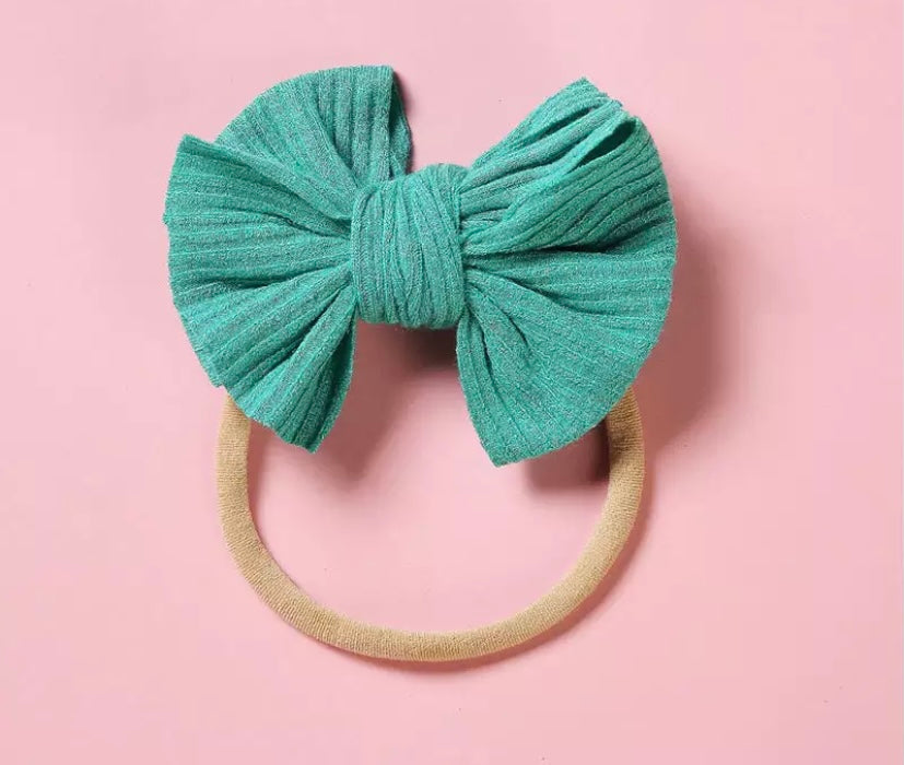Dainty ribbed bow headbands
