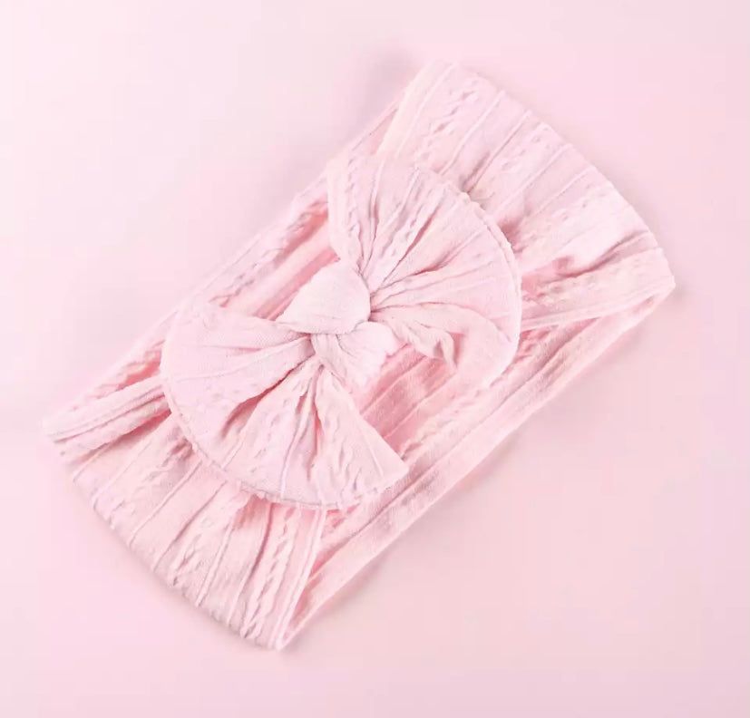 Cable knit bow headbands