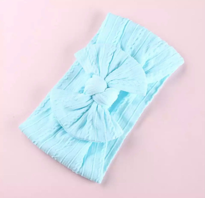 Cable knit bow headbands