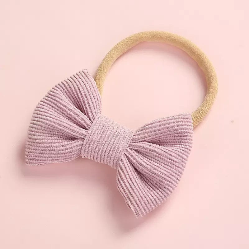 Dainty corduroy bow headbands
