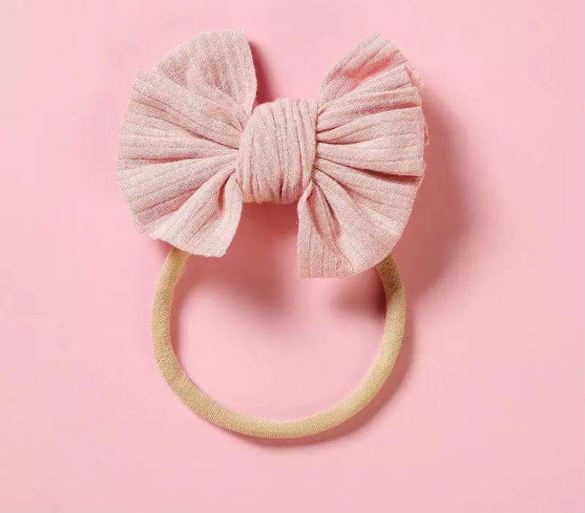 Dainty ribbed bow headbands