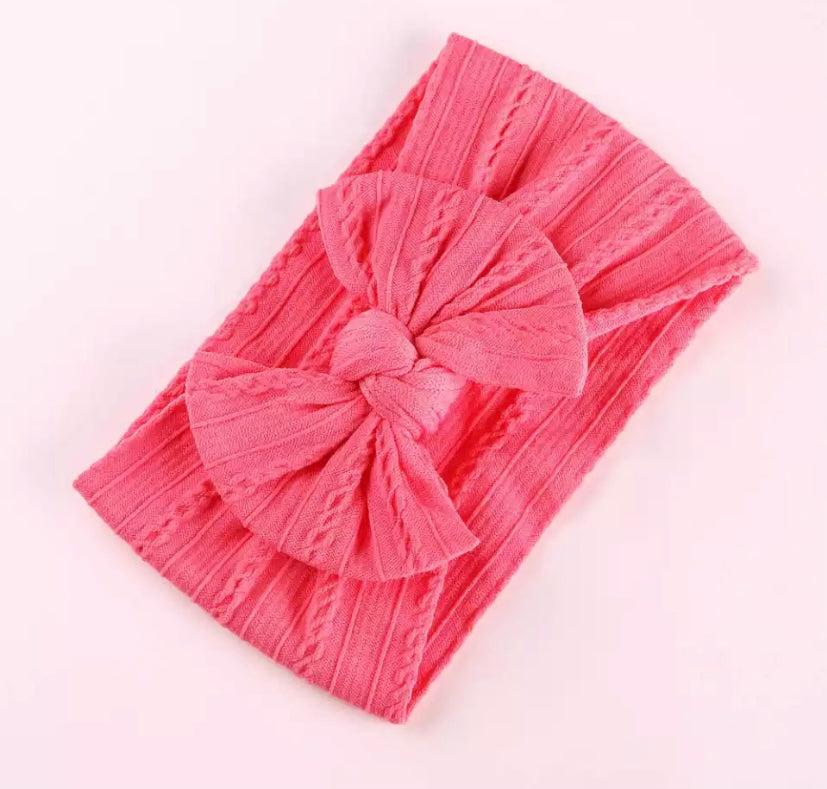 Cable knit bow headbands