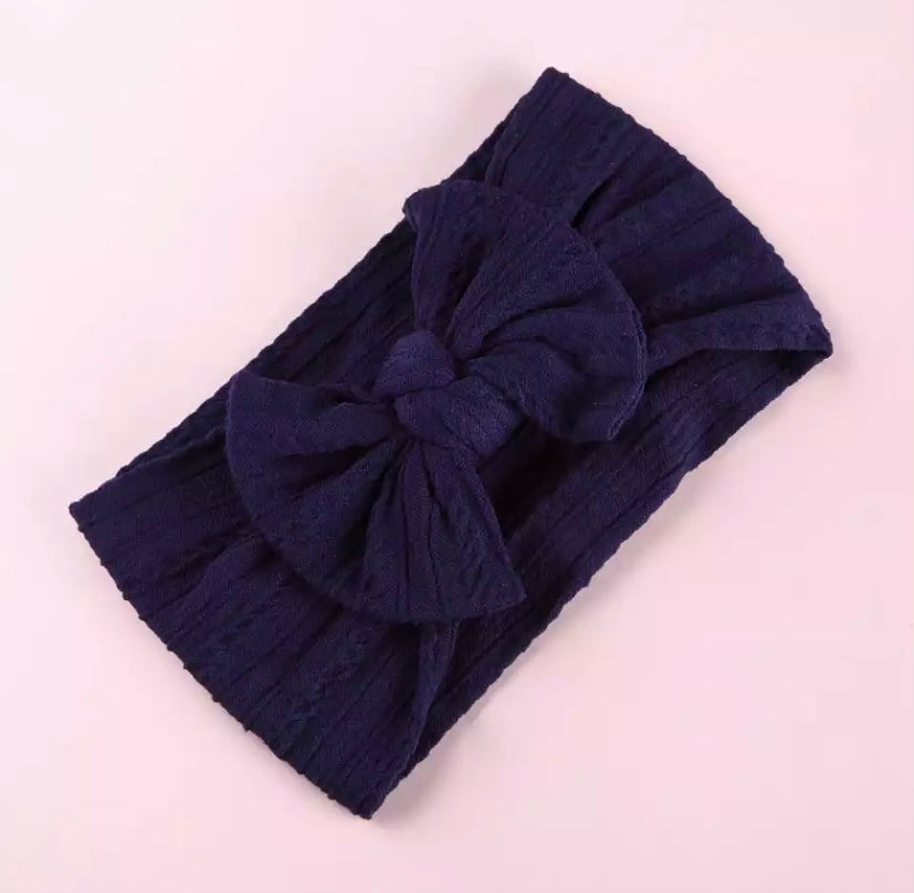 Cable knit bow headbands