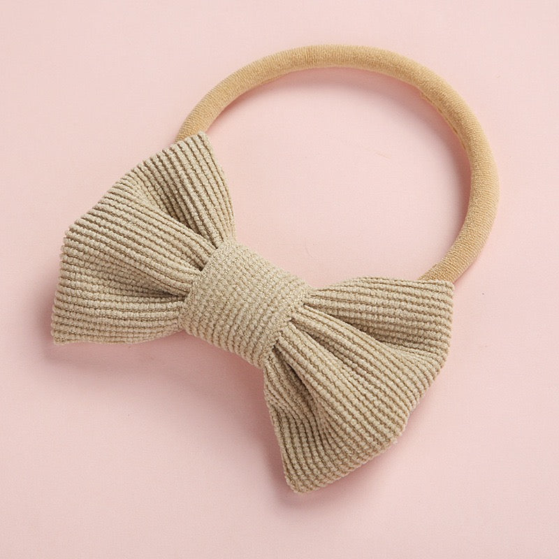Dainty corduroy bow headbands