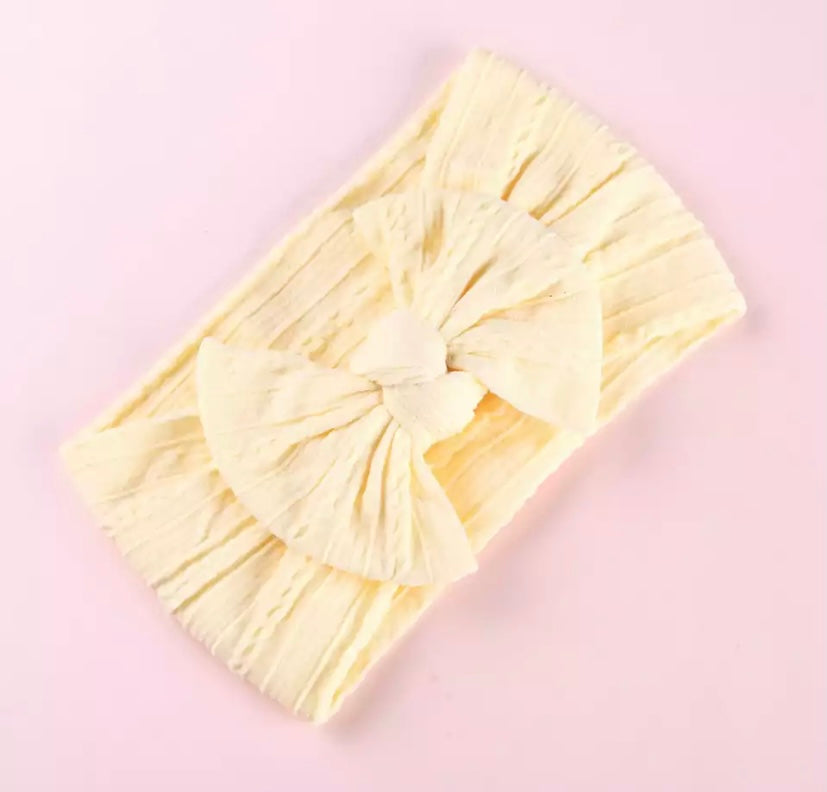 Cable knit bow headbands