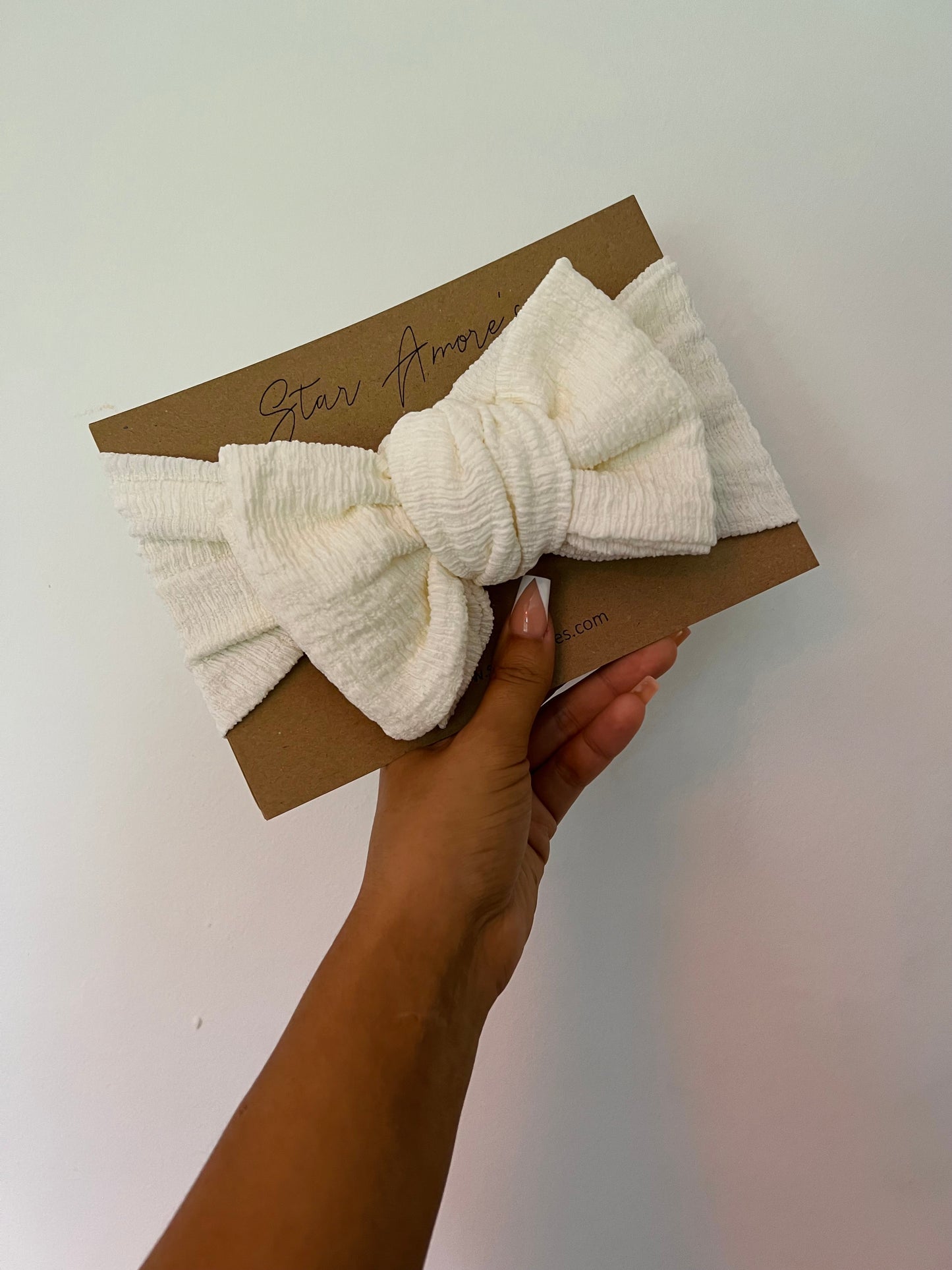 White Christmas chunky top knot