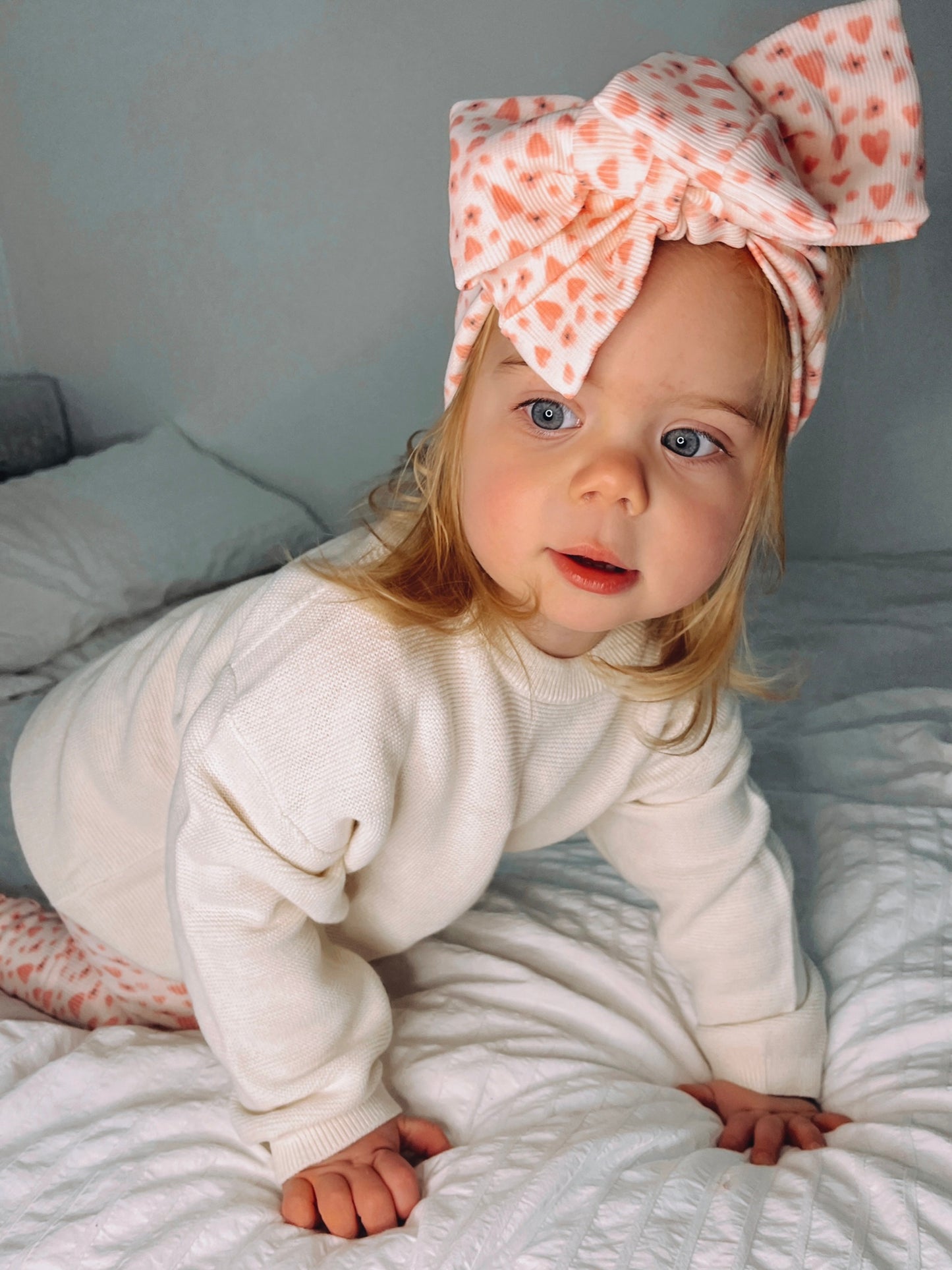 Handmade Valentine chunky top knot