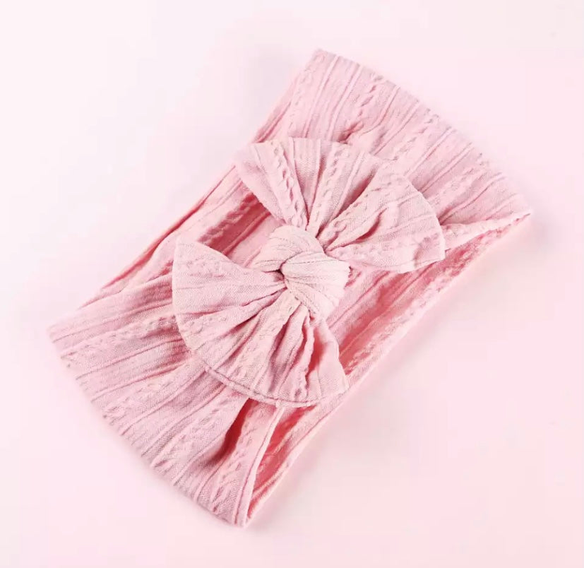 Cable knit bow headbands