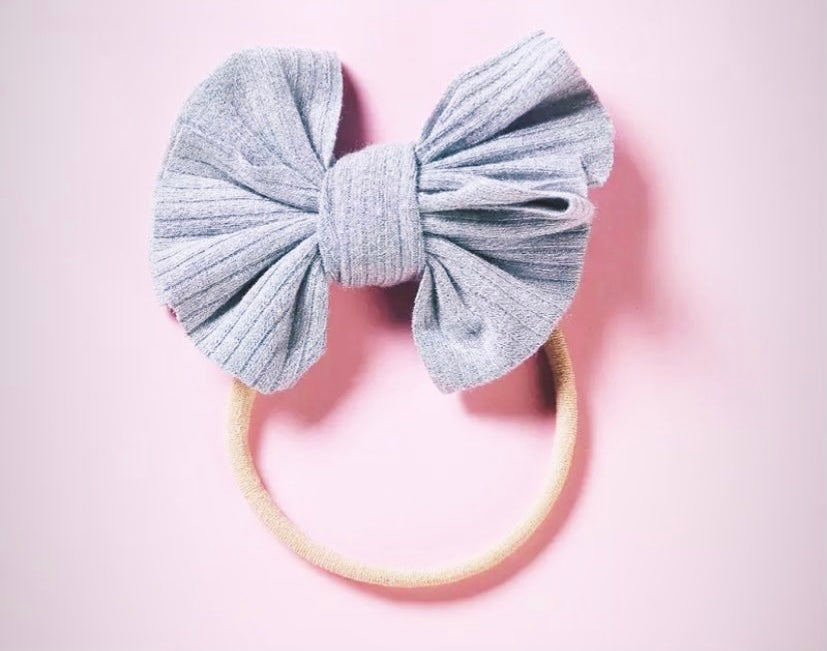 Dainty ribbed bow headbands