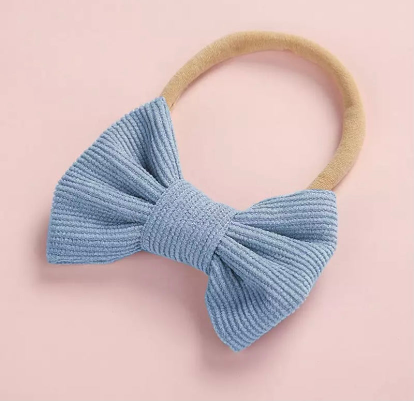 Dainty corduroy bow headbands
