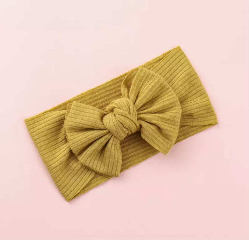 Ribbed bow headbands
