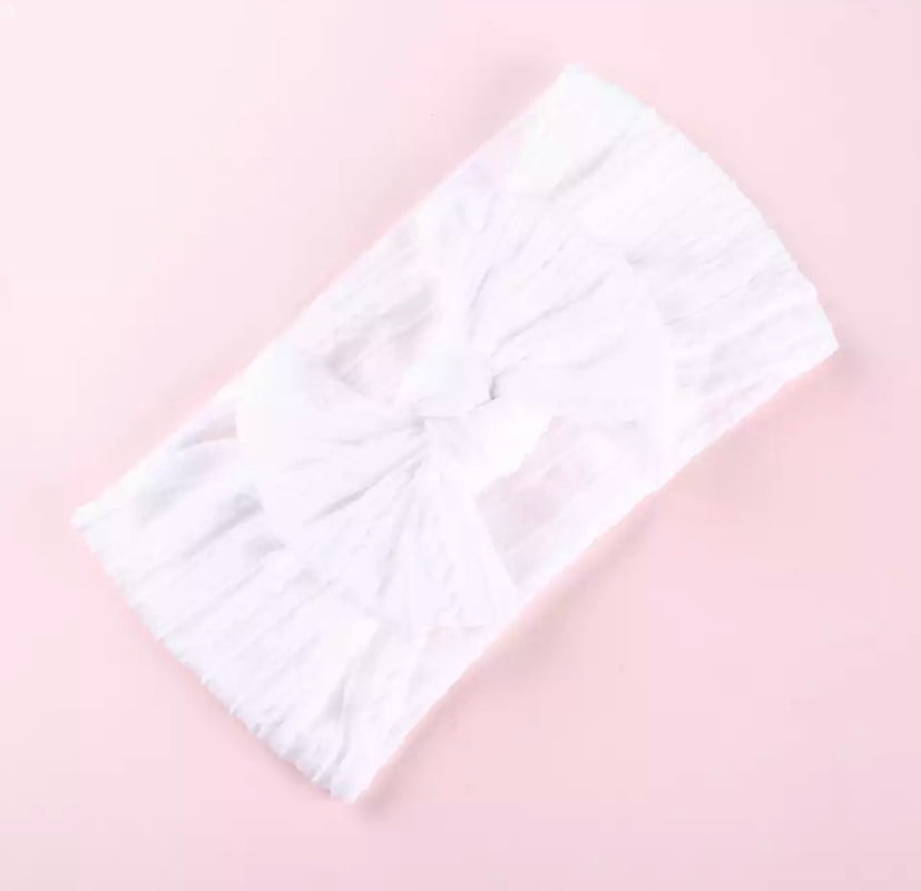 Cable knit bow headbands