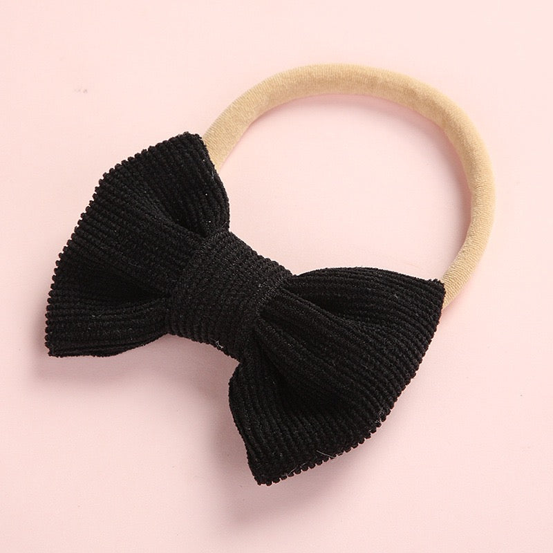 Dainty corduroy bow headbands