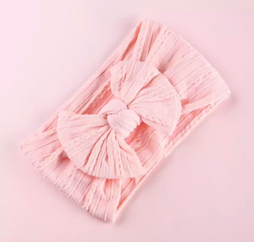 Cable knit bow headbands