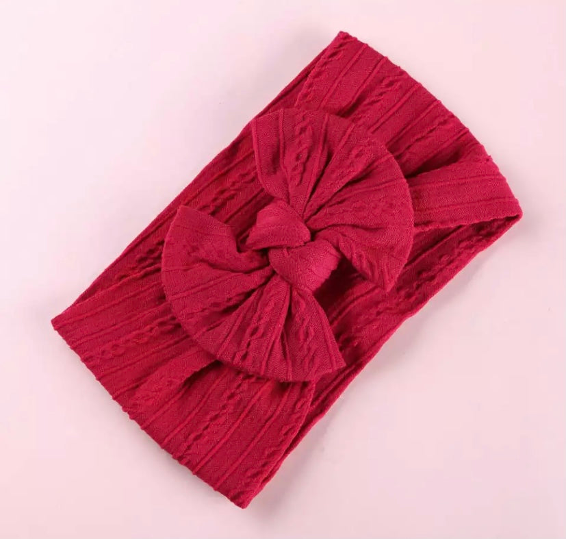 Cable knit bow headbands