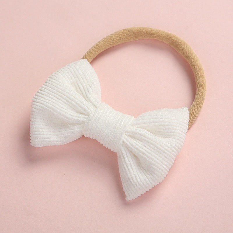Dainty corduroy bow headbands