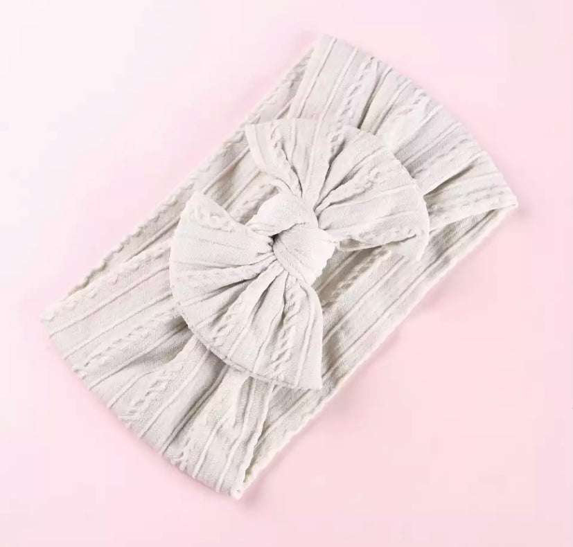 Cable knit bow headbands