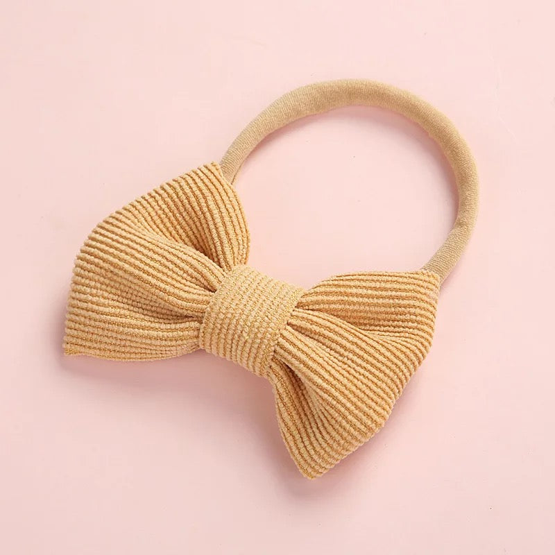 Dainty corduroy bow headbands